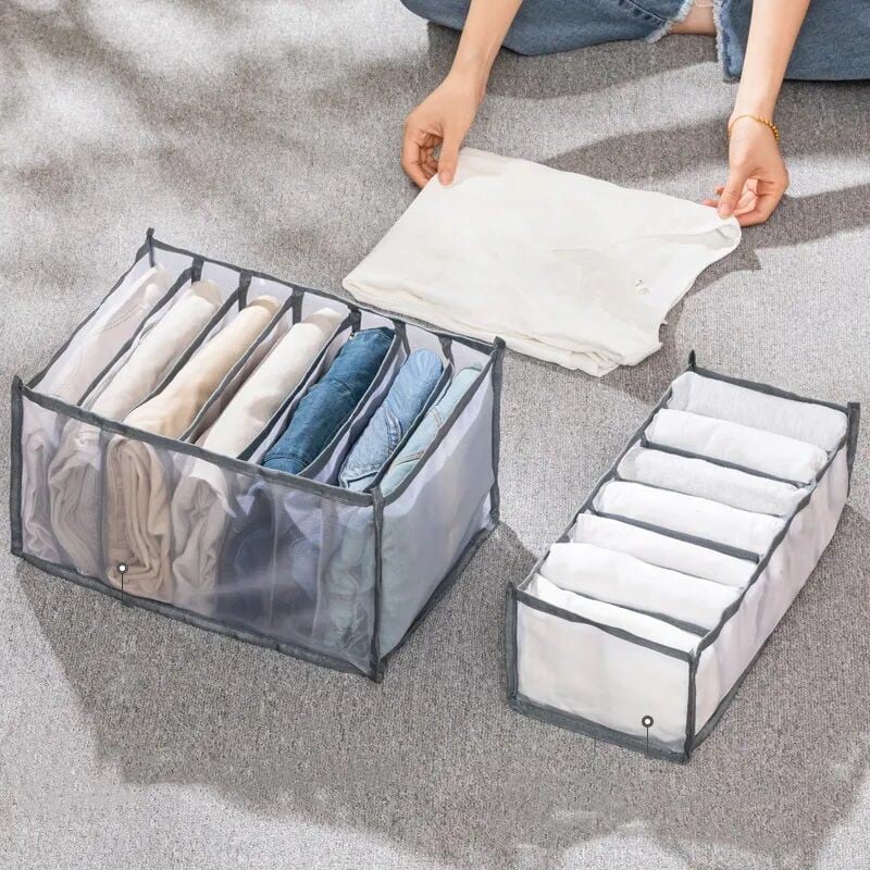 Picture of Trouser compartment storage box Wardrobe Wardrobe Clothes divider Clothes storage box-Multicolor