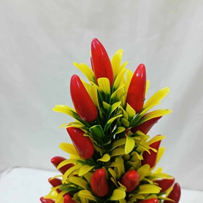 Picture of Fake Chili Plant: Artificial Chili Tree Mini Potted Plant for Home, Kitchen, Wedding, and Party Decoration (1)-Multicolor