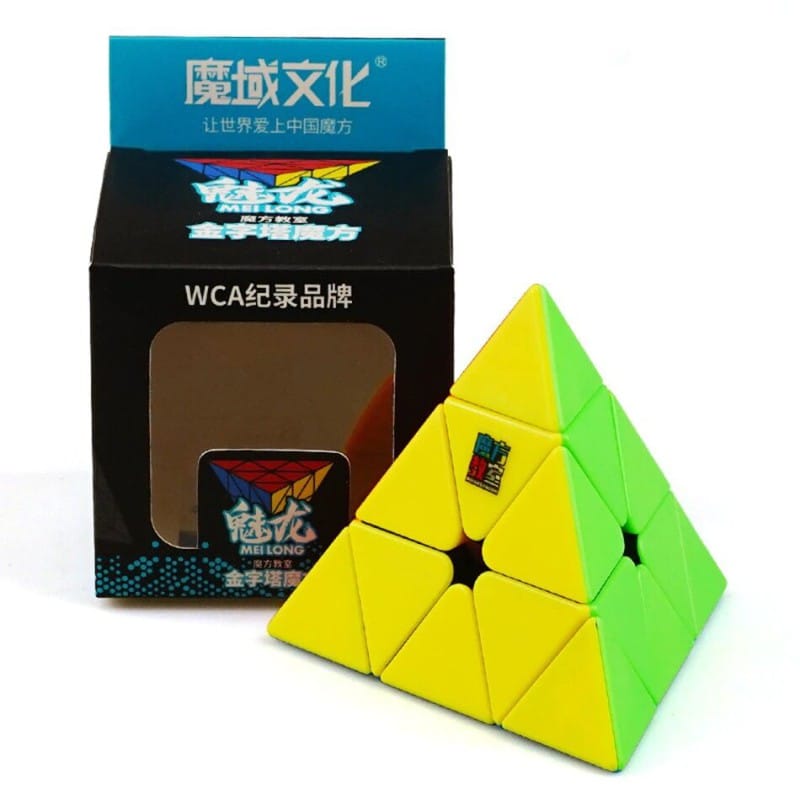 Picture of Pyramid Magic Cube 3x3 Cubo Magico WCA Competition Learning&Educational 3x3x3 Pyramid Puzzle Toys For Children with easy solution link-Multicolor