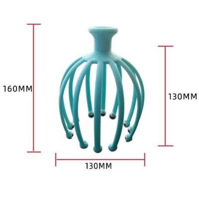 Picture of 1 pcs Portable Manual Blood Circulatory Silicone Scalp Octopus Head Massager vibrator-Multicolor