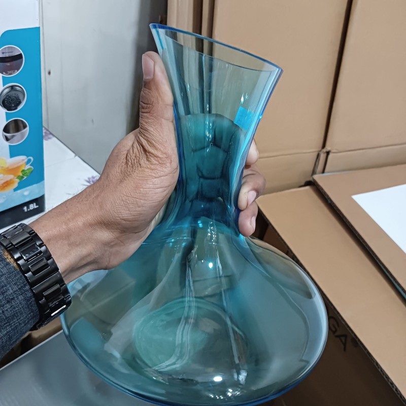 Picture of Whiskey Decanter Wine Decanter Crystal color Wine Decanter - 100% Hand Blown Lead-Free Crystal Glass Red Wine Carafe Wine Gift (Color : blue)-Blue