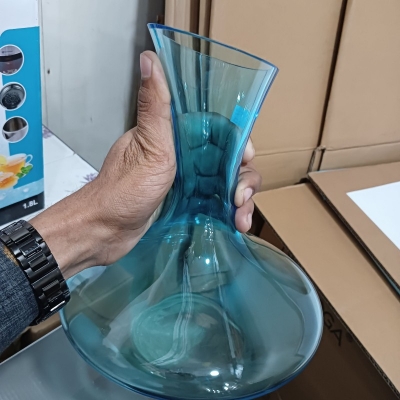 Picture of Whiskey Decanter Wine Decanter Crystal color Wine Decanter - 100% Hand Blown Lead-Free Crystal Glass Red Wine Carafe Wine Gift (Color : blue)-Blue