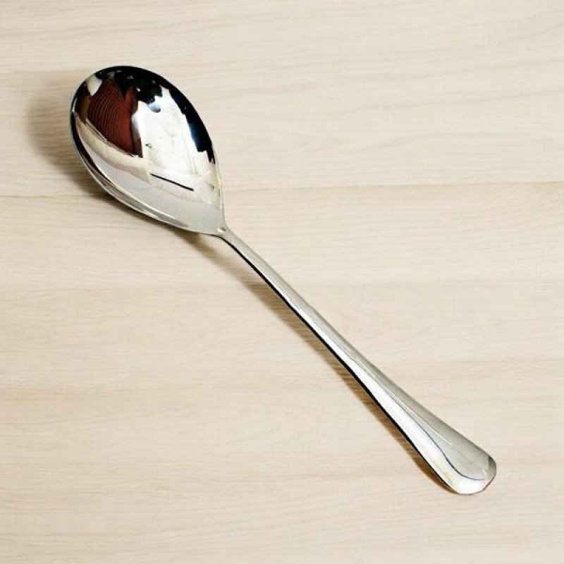 Picture of 11.5-Inch Large Serving Spoon - Stainless Steel with Mirror Polish Finish, Perfect for Cooking and Serving - Silver Utensil - 1 Piece-Silver