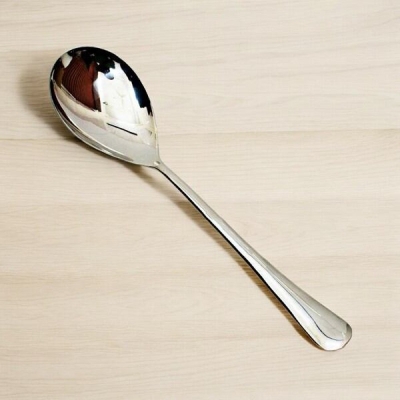 Picture of 11.5-Inch Large Serving Spoon - Stainless Steel with Mirror Polish Finish, Perfect for Cooking and Serving - Silver Utensil - 1 Piece-Silver