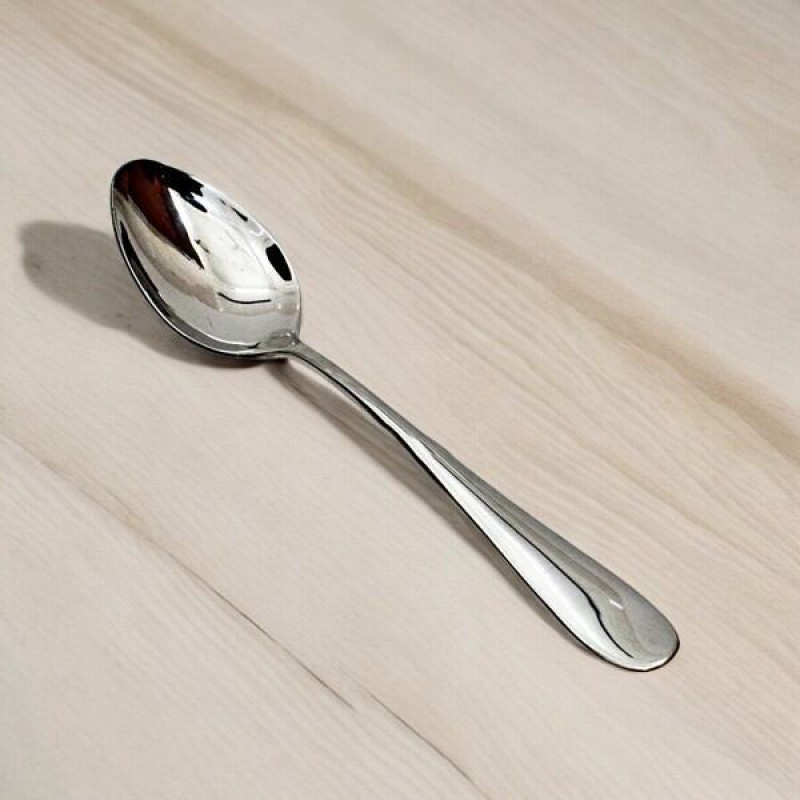 Picture of 9-Inch Stainless Steel Heavy Curry Serving Spoon - Mirror Polish Finish, Ideal for Cooking and Serving Hearty Dishes - Durable Silver Utensil - 1 Piece-Silver