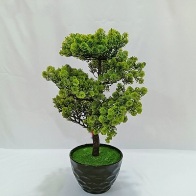 Picture of Festival Potted Plant Simulation Decorative Bonsai Home Office Pine Tree Gift DIY Ornament Lifelike Accessory Artificial Bonsai-Green