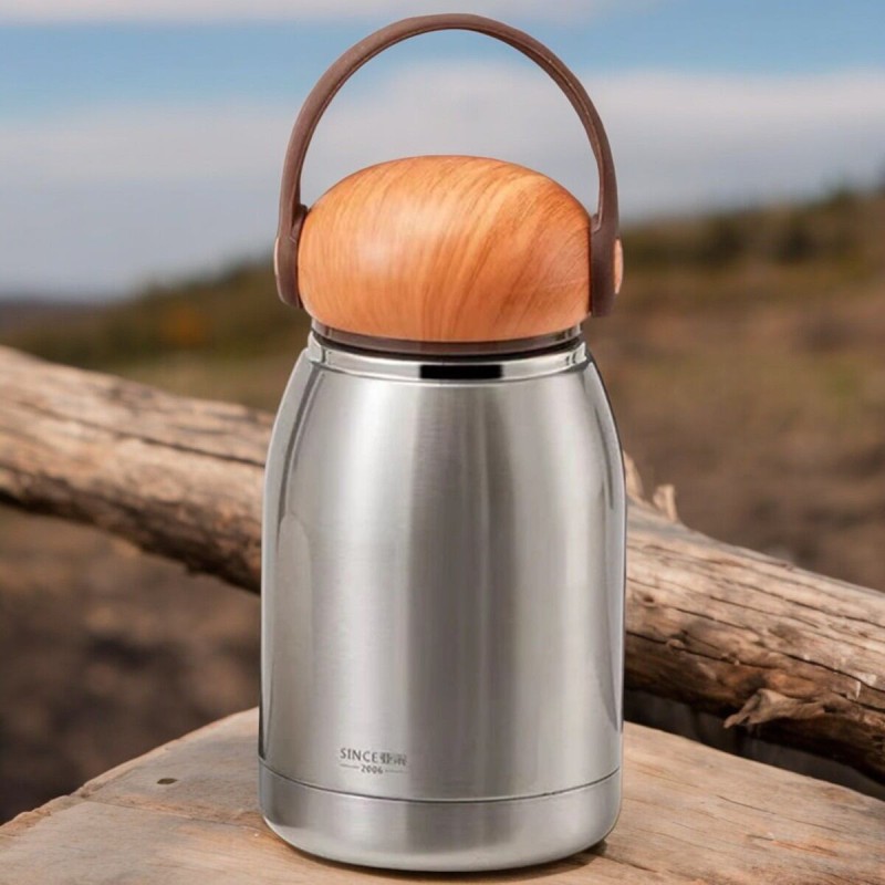 Picture of Portable Silver Thermal Cup, 300ml Vacuum Flask, 304 Stainless Steel Insulated Coffee Mug-Silver