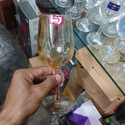 Picture of 6 PCS coke GLASS GOBLETS, EJ6135HA, 315ML-Gold