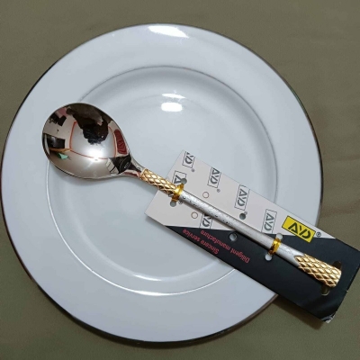 Picture of AYD 1 pcs premium quality Big Size sup spoon 20 cm long Sup spoon golden and Silver spoon , Best tableware Sup Spoon Design-2-Gold