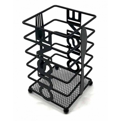 Picture of SQUARE METAL SPOON HOLDER BLACK-Black
