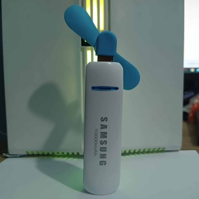 Picture of 1000mah power Bank and USB Fan for summer  best otg fan with power Bank mini otg Usb fan micro usb fan-Multicolor