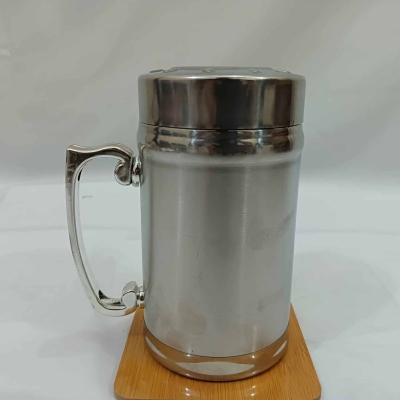 Picture of 1 PCS STAINLESS STEEL THARMAL  TRAVEL MUG WITH SCREW LID SILVER COLOR-Silver