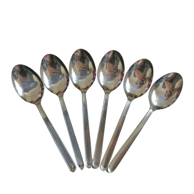 Picture of Rosy 6 pcs Stainless steel Tea spoon silver for kitchen 15cm long best spoon for House, Kitchen, Travel, restaurant  etc-Silver