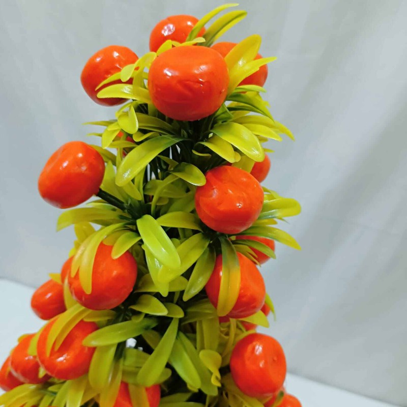 Picture of Fake Orange Plant: Artificial Orange Tree Mini Potted Plant for Home, Kitchen, Wedding, and Party Decoration (1)-Multicolor