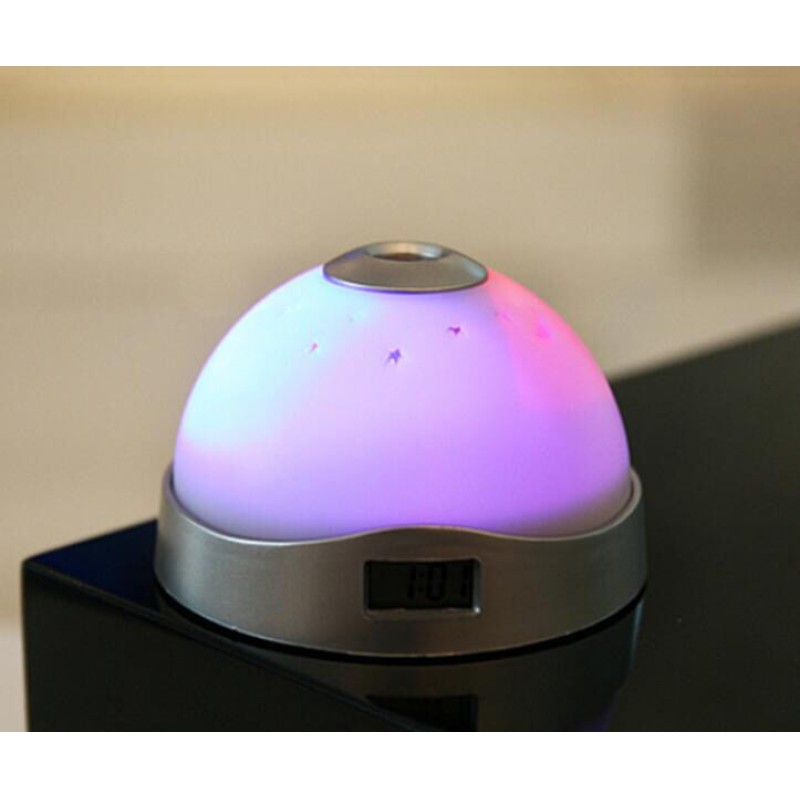 Picture of LED Starry Night Sky Projector 7 Colors Changing Projection Digital Alarm Clock LED Night Light Kids Gifts  toy-White