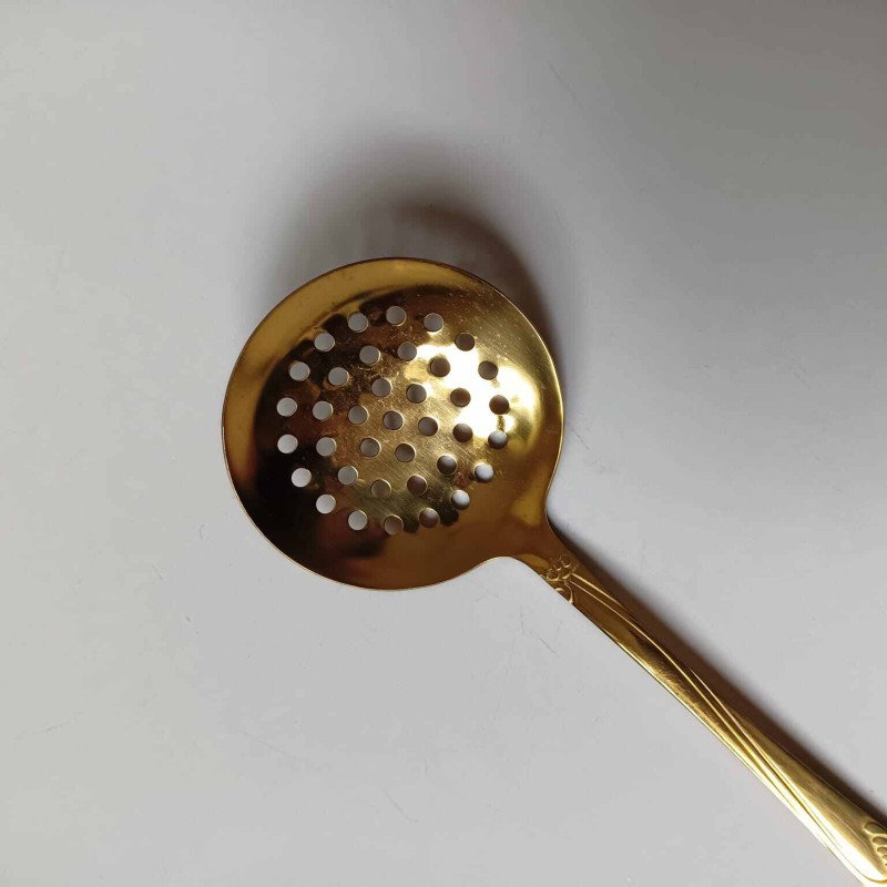 Picture of 1 Pieces Stainless Steel Kitchen Utensil golden color Slotted spoon for kitchen 25 cm long Accessories-Gold
