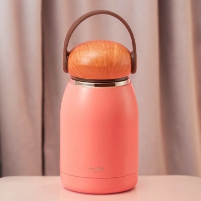 Picture of Portable Pink Thermal Cup, 300ml Vacuum Flask, 304 Stainless Steel Insulated Coffee Mug-Pink