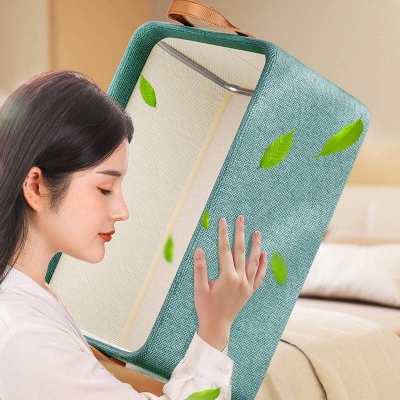 Picture of BiDoga Foldable Steel Shelf Clothes Organizer Wardrobe Pants Jeans Storage Box Portable Sweater Storage Organizers-Multicolor