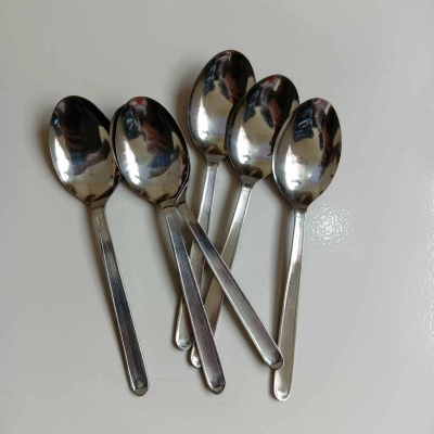 Picture of Rosy 12 pcs Stainless steel Tea spoon silver for kitchen 15cm long best spoon for House, Kitchen, Travel, restaurant  etc-Silver