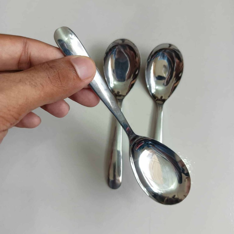 Picture of 6 pcs set Lionel Sup Spoon Lionel Thai Chinese Stainless Steel Soup Spoons 14.5  cm Long-Silver
