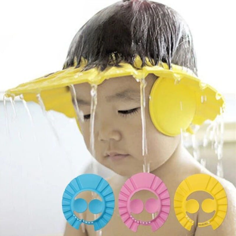 Picture of 1 pcs Adjustable Baby Shower Cap Newborn Hair Washing Cap Kids Hearing Protection Children Safe Shampoo Shield Bathing Head Cover-Multicolor