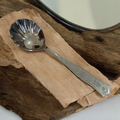 Picture of Rosy Kitchen Spoon: Stainless Steel, 10 Inch Big Soup Spoon. Silver with Mirror Polish Finish, Designed for Cooking and Serving. Elegant and Versatile.-Silver