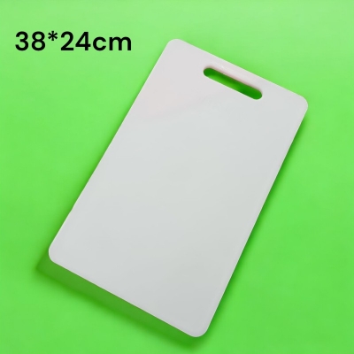 Picture of 1-Piece Cutting Board - Antibacterial White Plastic - 38x24cm - Rectangular Shape - Reliable & Hygienic Tool for Food Preparation-White