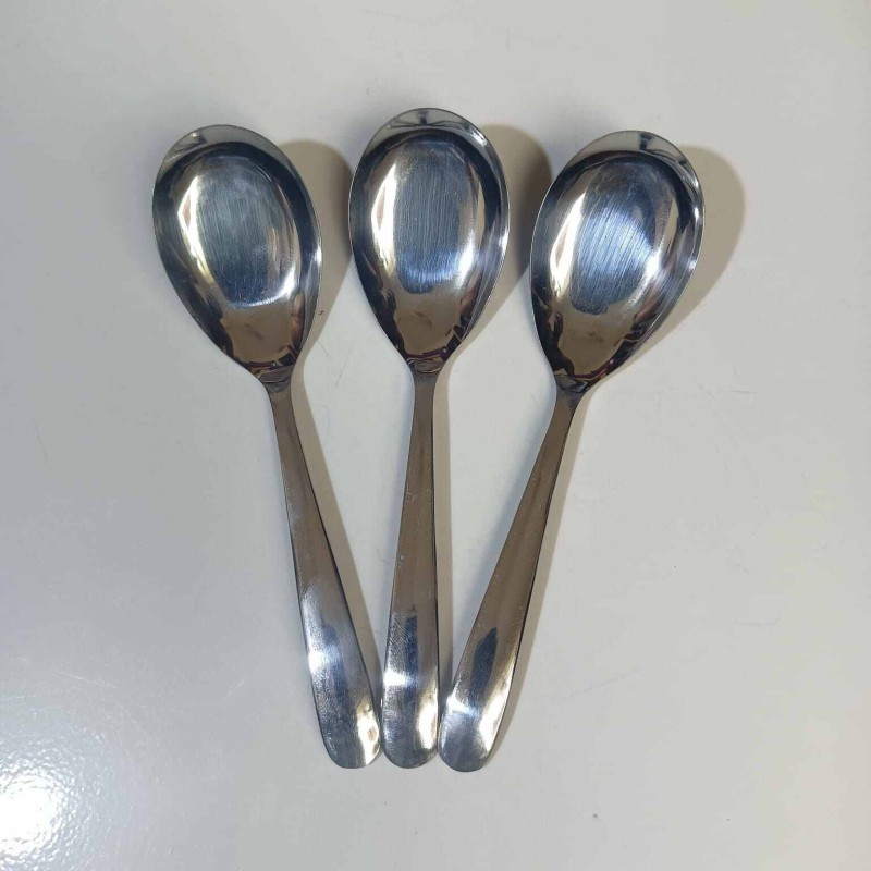 Picture of 3 pcs set Lionel Sup Spoon Lionel Thai Chinese Stainless Steel Soup Spoons 14.5  cm Long-Silver