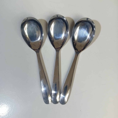 Picture of 3 pcs set Lionel Sup Spoon Lionel Thai Chinese Stainless Steel Soup Spoons 14.5  cm Long-Silver