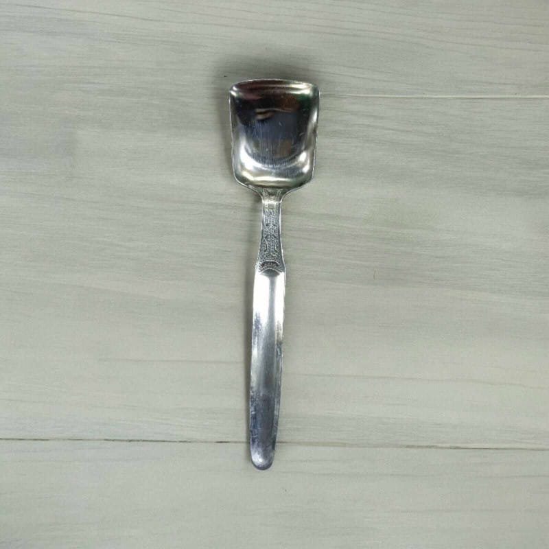 Picture of 1 pcs 22cm Square Shape Stainless Steel Serving Spoon, Silver Kitchen Tool-Silver