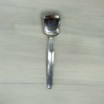 Picture of 1 pcs 22cm Square Shape Stainless Steel Serving Spoon, Silver Kitchen Tool-Silver