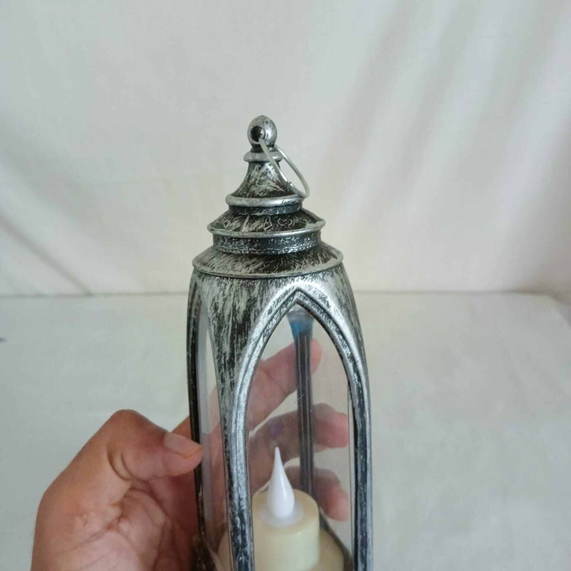 Picture of "19cm Ramadan Lantern - Battery Operated LED Candle Light (1 pc) | Multi-Color ABS Plastic for Ideal Table and Room Decoration"-Multicolor