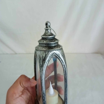 Picture of "19cm Ramadan Lantern - Battery Operated LED Candle Light (1 pc) | Multi-Color ABS Plastic for Ideal Table and Room Decoration"-Multicolor