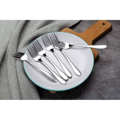 Picture of 6pcs Stainless Steel  Spoons Mini Coffee fork spoon 15cm-Silver