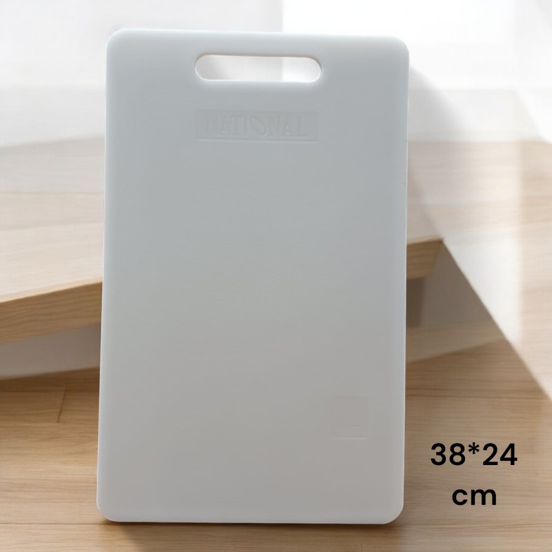 Picture of Professional 1-Piece Cutting Board - Large White Antibacterial Plastic - 38x24cm - Rectangular Shape - Reliable & Hygienic for Precise Food Prep - Ideal for Safe Kitchen Use-White