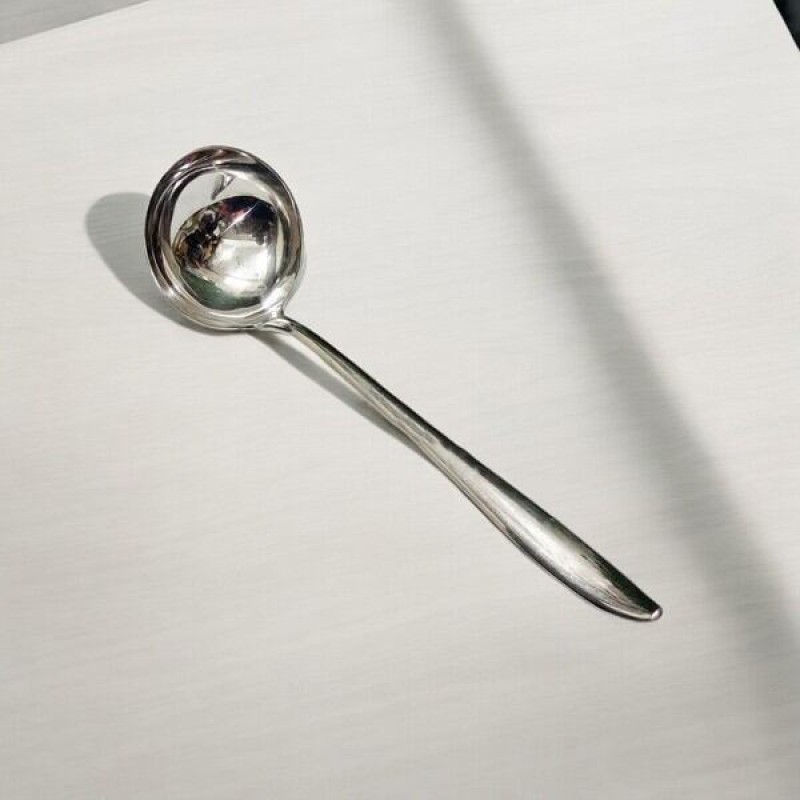 Picture of 10 Inch Stainless Steel Soup/Dal Serving Spoon - Mirror Polish, Silver, Ideal for Cooking and Serving, Durable and Stylish, Single Piece-Silver