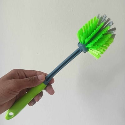 Picture of 1 pcs Kitchen Diffusion Type Scrub Brush for Cleaning Dishes Pots Pan Sink and Bathroom with Comfortable Long Handle-Multicolor