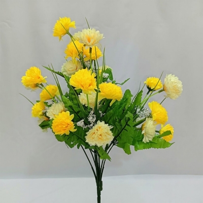 Picture of Multicolor 20-28 Heads color Home Decoration Color Beauty Silk Artificial Flowers stick Fake Flower Especial for Wedding and Festival Decoration-Yellow