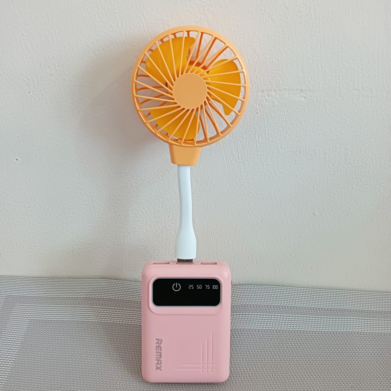 Picture of Smart Pawer Band and USB Fan set for Travel and traffic , summer , loadeshadding min usb fan long lasting smart fan-Multicolor