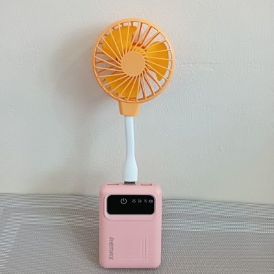 Picture of Smart Pawer Band and USB Fan set for Travel and traffic , summer , loadeshadding min usb fan long lasting smart fan-Multicolor