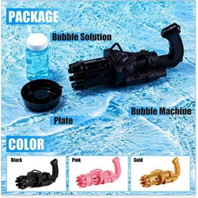 Picture of Bubble Machine  Cool Toys & Gift for Kids, Gatling Bubble Gun for Toddlers, Automatic Gatling Bubble Machine Gun, Newly Outdoor Bubble Toys for Boys and Girls-Black