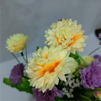 Picture of Multicolor 20-28 Heads color Home Decoration Color Beauty Silk Artificial Flowers stick Fake Flower Especial for Wedding and Festival Decoration  Blue-white-Red