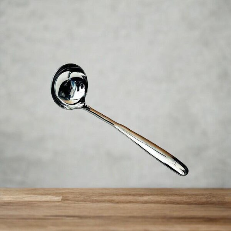 Picture of 8-Inch Stainless Steel Serving Spoon - Big Sup Design for Soup/Dal - Mirror Polish Finish, Durable Silver Utensil - 1 Piece-Silver