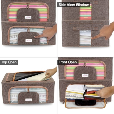 Picture of BlushBees Fabric Living Box - Storage Boxes for Clothes, Saree Cover Bags-Multicolor
