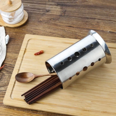 Picture of 1 pcs Stainless Steel Settling Cage Spoon Box Straw Durable Convenient Practical and Useful-Silver