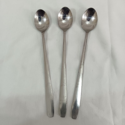 Picture of 3 pcs stainless steel long hundle pickling spoon silver colour 8 inch long-Silver