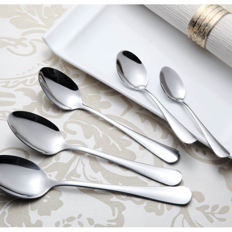 Picture of 6pcs Stainless Steel Sugar Spoons Mini Coffee Teaspoon-Silver