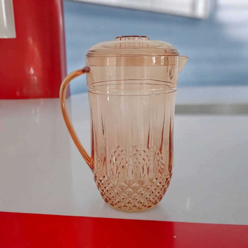 Picture of Transparent Exclusive Crystal Water Jug - 2L Capacity, Anarkoli Plastic, Golden Color, Classic Design-Gold