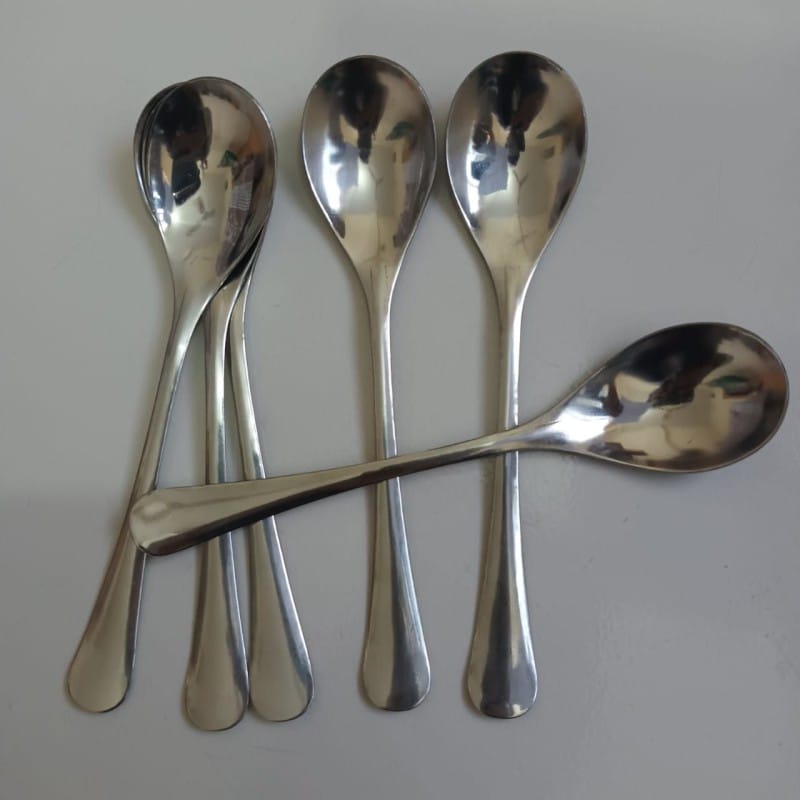 Picture of NOVA 6 pcs stainless steel long sup spoon 6 inches long silver colour-Silver