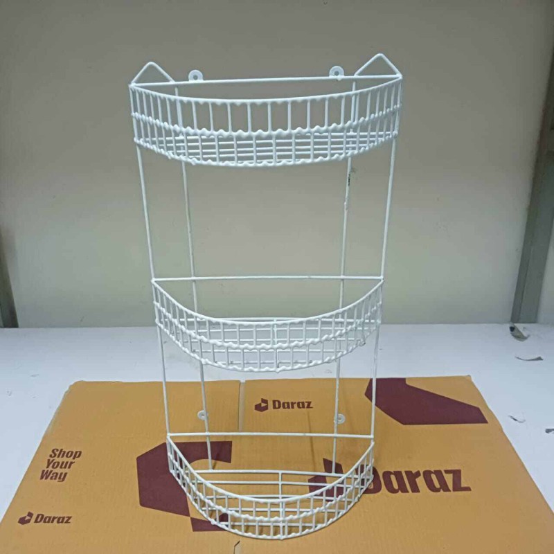 Picture of High-quality 3 level wall storage shelf white-White